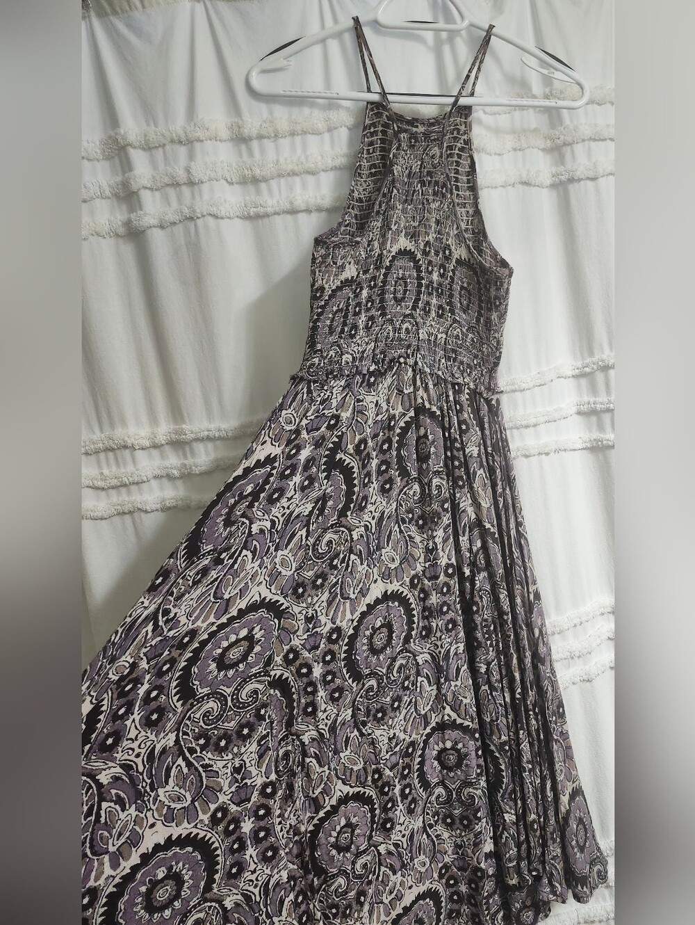 Free People "In The Sun" Smocked Paisley Print Dress. - Picture 7 of 9